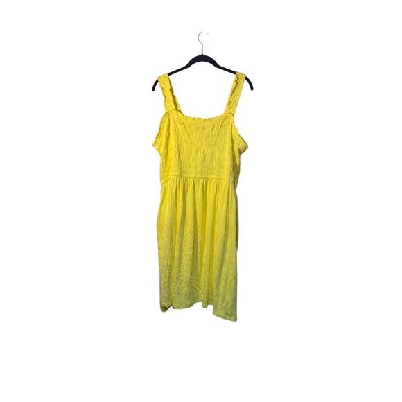 NWT Lane Bryant Yellow Smocked Bodice Sundress Size 22/24 - Picture 3 of 6